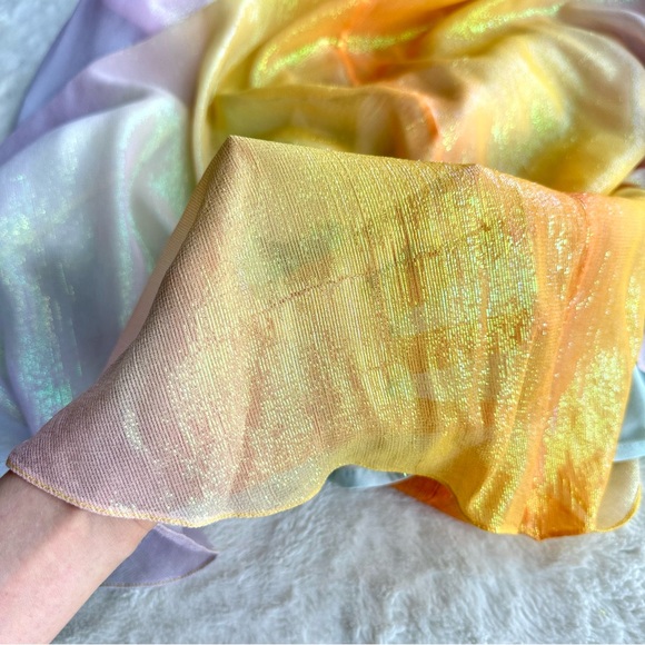 Rococo Sand Zale V-neck Yellow Blue A-Line Maxi Dress S - Picture 14 of 15